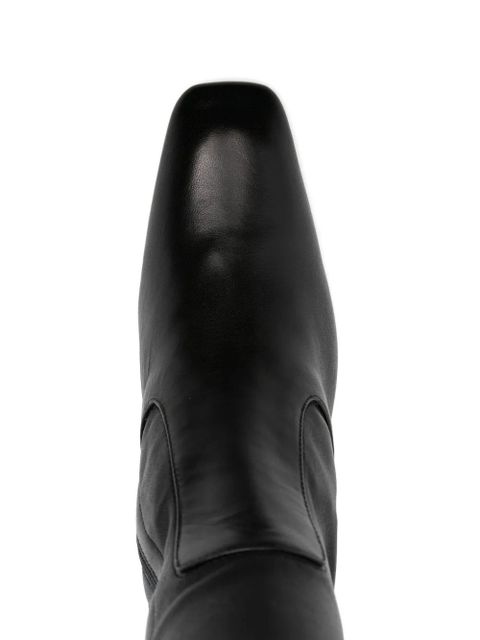 TOTEME square-toe leather boots - Black
