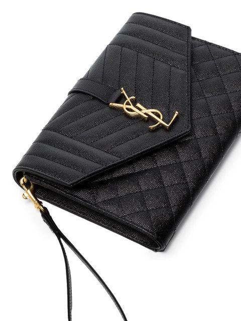 Saint Laurent Monogram envelope clutch bag - Black