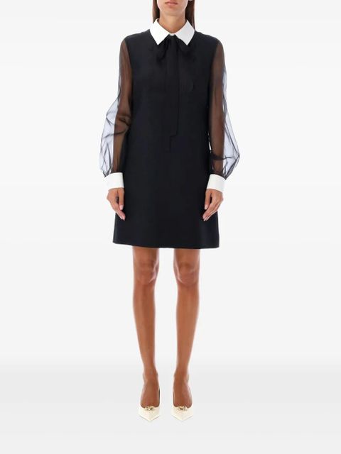 Valentino Garavani sheer sleeves dress - Black - zdjęcie produktu nr 1