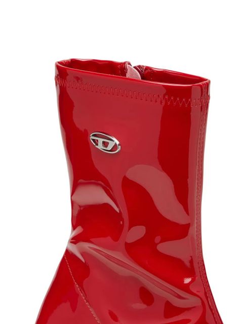 Diesel 75mm Amber logo-plaque ankle boots - Red