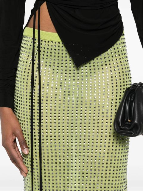 Christopher Esber crystal-embellished midi skirt - Green