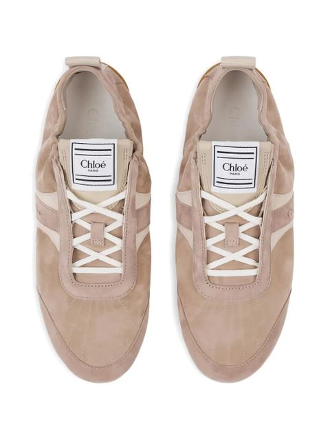 Chloé lace-up panelled sneakers - Pink