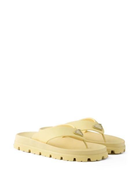 Prada enameled-triangle sandals - Yellow - zdjęcie produktu nr 2