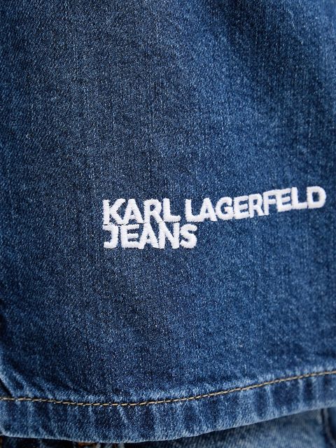 Karl Lagerfeld Jeans koszula jeansowa damska kolor granatowy relaxed z kołnierzykiem klasycznym A4W11002