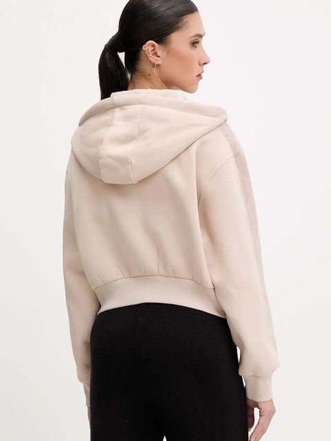 Guess bluza AELIA damska kolor beżowy z kapturem gładka V5BQ11 KB681
