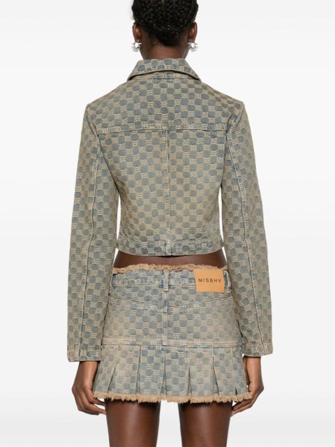 MISBHV monogram-jacquard denim jacket - Blue