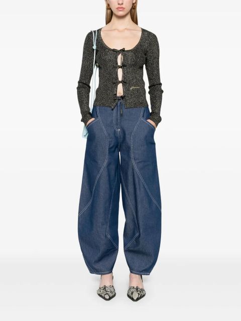 GANNI ribbed blouse - Black - zdjęcie produktu nr 2