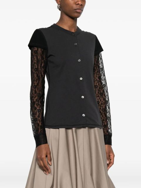 OUR LEGACY Heat lace-appliqué cardigan - Black