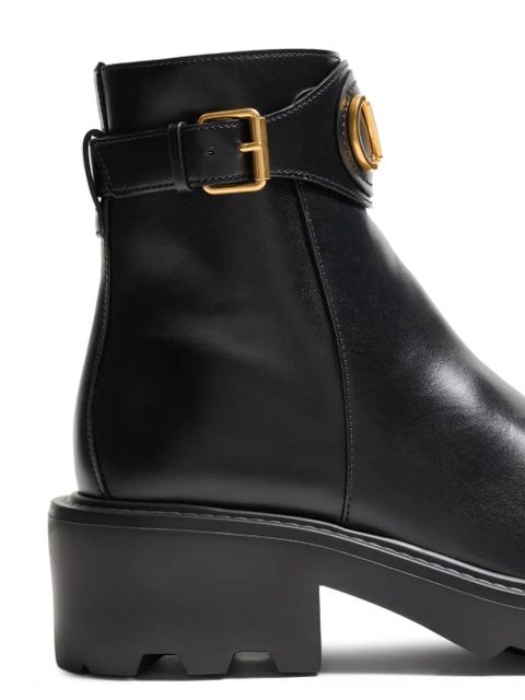 Valentino Garavani 55mm VLogo Signature buckle-fastening ankle boots - Black