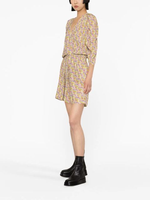 Zadig&Voltaire floral wings-print mini dress - Yellow