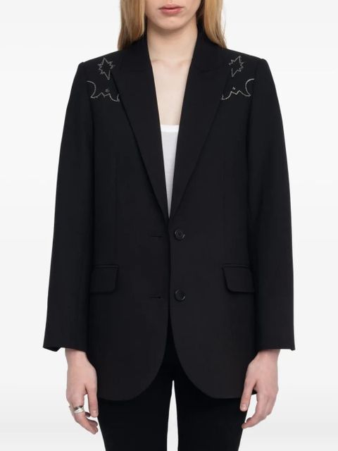Zadig&Voltaire embroidered-detail blazer - Black