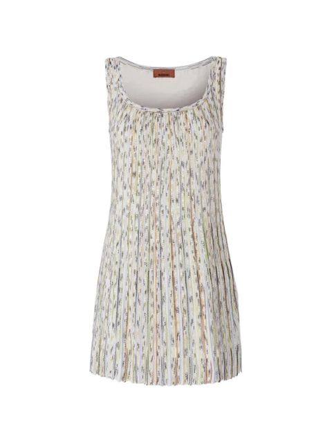 Missoni pleated striped-pattern mini dress - White - zdjęcie produktu nr 1