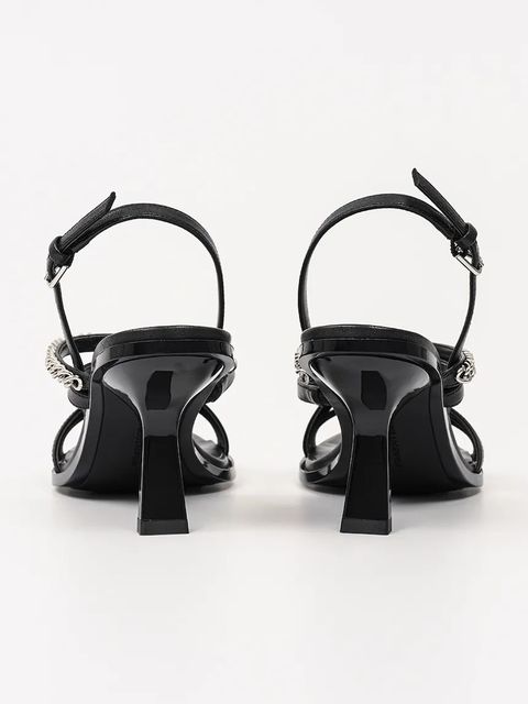 Karl Lagerfeld sandały skórzane KARMEL damskie kolor czarny na szpilce KL33625