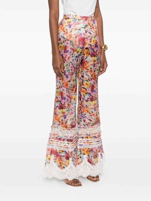 ZIMMERMANN Luna floral lace trousers - Pink