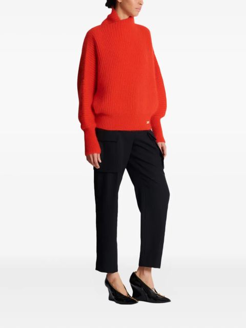 Balmain ribbed turtleneck jumper - Red