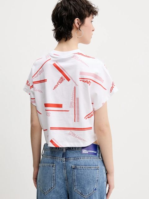 Karl Lagerfeld Jeans t-shirt bawełniany damski kolor biały A2W17034