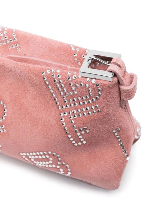 BY FAR Rachel logo-stud shoulder bag - Pink