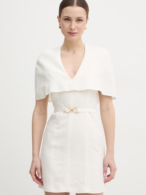 Twinset sukienka z dodatkiem lnu