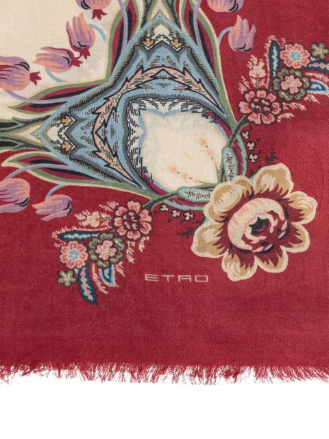 ETRO floral-print scarf - Red - zdjęcie produktu nr 2