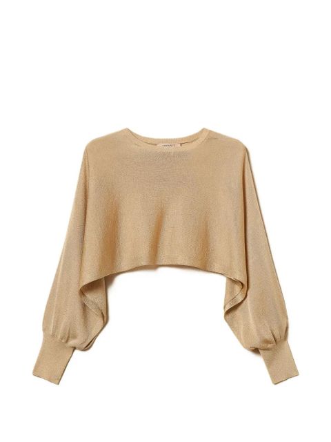 TWINSET lurex cropped top - Neutrals - zdjęcie produktu nr 1