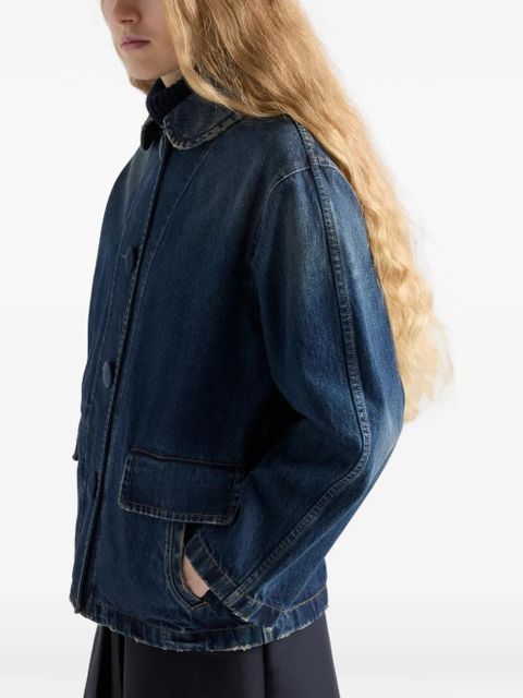 Prada washed denim blouson jacket - Blue