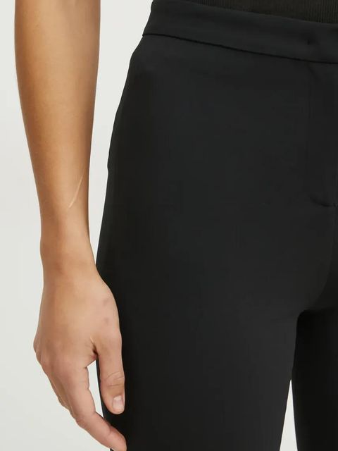 Pinko spodnie damskie kolor czarny dzwony high waist 104690 A213