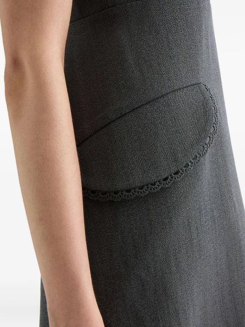 Jil Sander lace-trim pocket mini dress - Grey