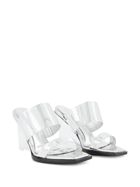 Alexander McQueen square-toe wedge-platform sandals - Silver - zdjęcie produktu nr 2