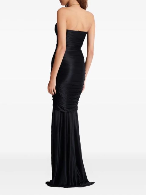 Balmain draped-bustier dress - Black