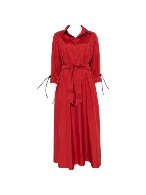 Max Mara tie-detail V-neck midi dress - Red - zdjęcie produktu nr 1