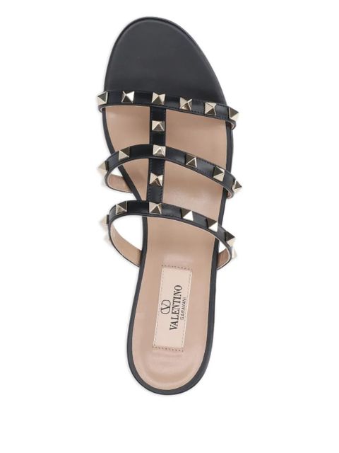 Valentino Garavani Rockstud three-strap sandals - Black
