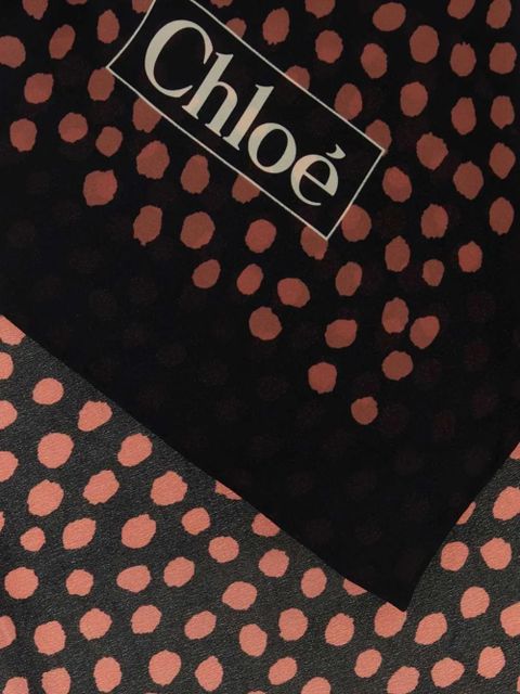 Chloé Chloé Spotted square scarf - Black