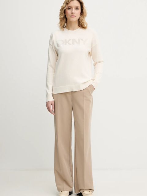 Dkny sweter damski kolor beżowy lekki DJ4R0407