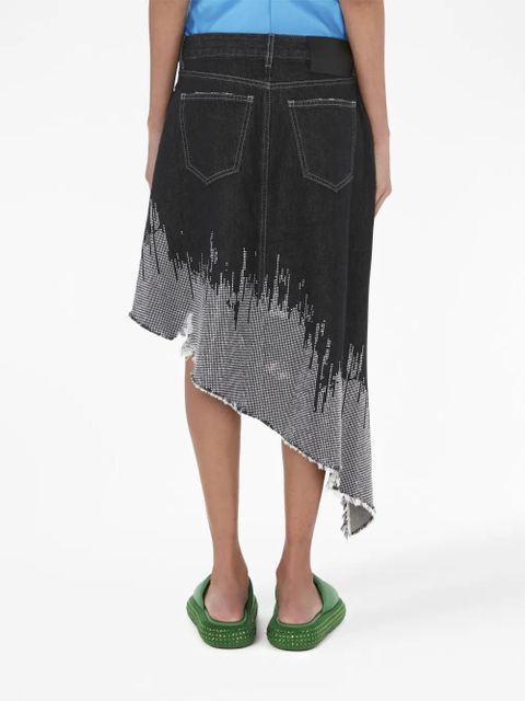 JW Anderson studded asymmetric denim skirt - Black