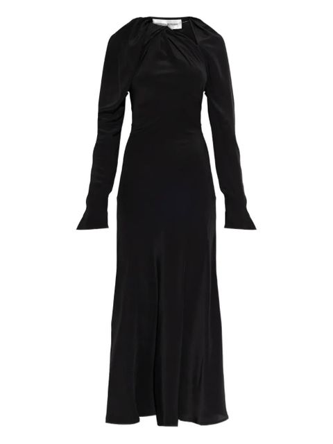 Victoria Beckham long-sleeve twisted midi dress - Black - zdjęcie produktu nr 1
