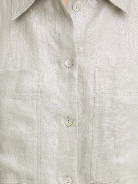 Marella koszula lniana LARIX kolor beżowy regular z kołnierzykiem klasycznym 2513111074200