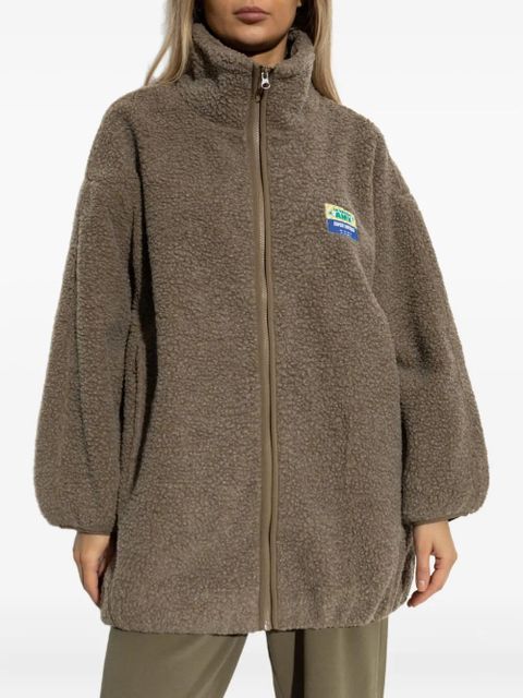 American Vintage Hoktown teddy zip-up coat - Brown