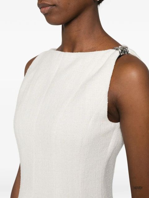 Maje buckle appliqué cotton dress - White