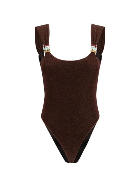 Oséree ring-detail swimsuit - Brown - zdjęcie produktu nr 1