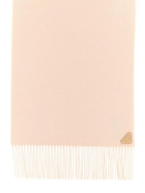 Prada fringed logo-detail scarf - Pink