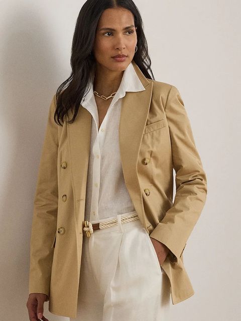 Lauren Ralph Lauren marynarka dwurzędowa damska bawełniana - zdjęcie produktu nr 1