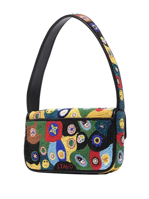 STAUD Tommy beaded shoulder bag - Black