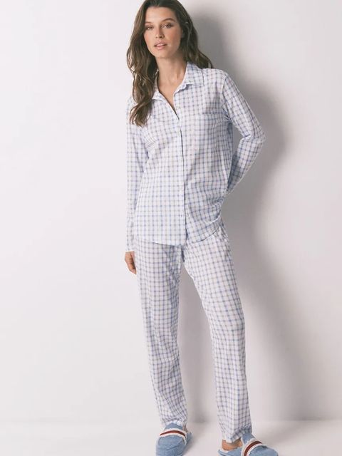 women'secret piżama bawełniana damska kolor niebieski bawełniana 3132158 - zdjęcie produktu nr 1