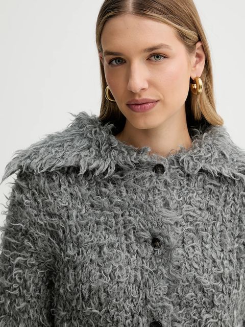 Liviana Conti kardigan z dodatkiem wełny damski kolor szary ciepły A5WF89