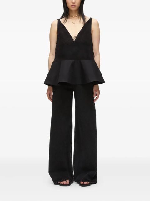 3.1 Phillip Lim lace-panel peplum top - Black - zdjęcie produktu nr 2