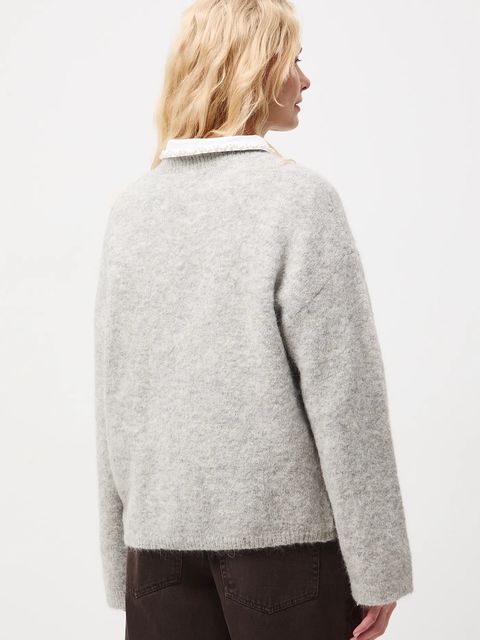 Medicine sweter z wełną alpaki kolor szary - zdjęcie produktu nr 2