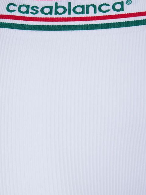 Casablanca striped-waist shorts - White