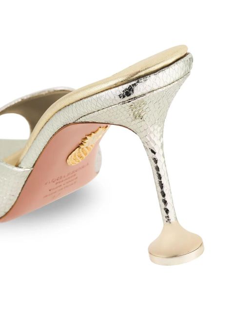 Aquazzura metallic leather open-toe mules - Neutrals