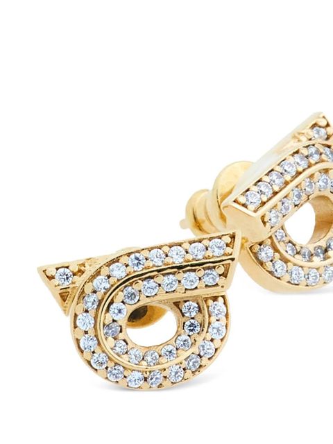 Ferragamo Gancini rhinestone-embellished earrings - Gold