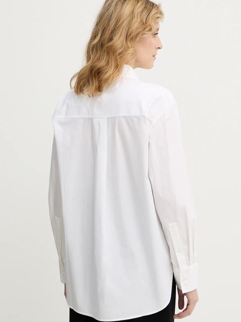 Tommy Hilfiger koszula bawełniana damska kolor beżowy relaxed z kołnierzykiem klasycznym WW0WW48190